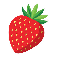 Isolated fresh strawberry illustration vector, sweet fruit, summer food, healthy dessert icon