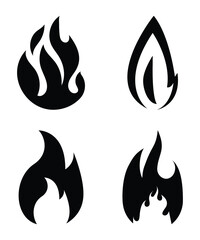 The black shape of burning fire is collected