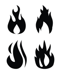 The black shape of burning fire is collected