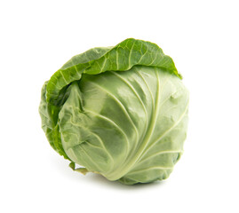 green cabbage isolated on white background