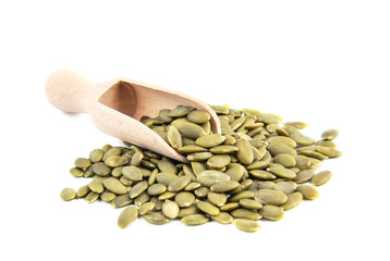 Pumpkin seeds isolated on white background