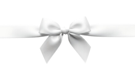 Naklejka premium White ribbon bow isolated on transparent background for gift wrapping and decoration design