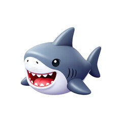 Fototapeta premium Cartoon Shark Vector Illustration Cute Aquatic Animal Ocean Life Marine Creature Mascot Design on transparent background