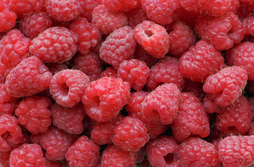 Sweet fresh raspberry background texture