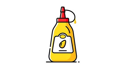 Classic Mustard Squeeze Bottle Vector Isolated on White