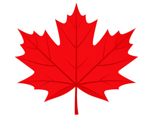 Naklejka premium Flat Red Maple Leaf Vector Icon, National Symbol of Canada, Transparent PNG