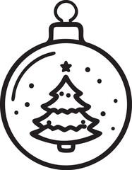 Fototapeta premium Festive Christmas Ornament with Tree Silhouette for Holiday Decoration