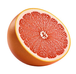 Juicy grapefruit half, isolated, vibrant, studio shot, food photography