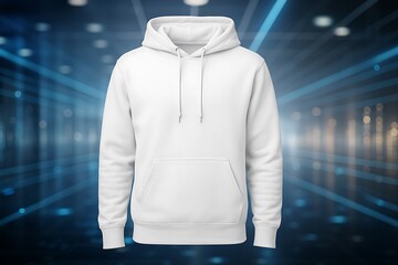 White hoodie sweatshirt isolated on white background, perfect for customization