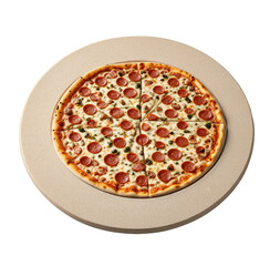 Pepperoni pizza stone oven baked delicious kitchen