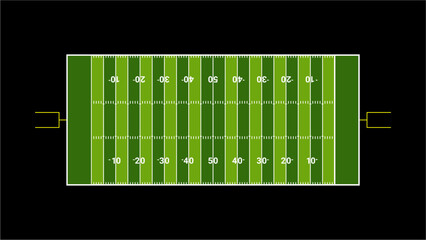American football field with official dimensions © handal
