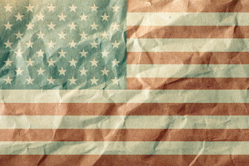 Grunge USA flag. American flag with grunge texture.