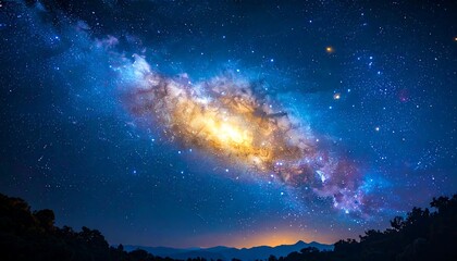 Milky Way Galaxy panorama at night
