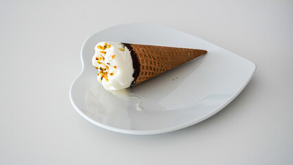 Ice Cream Cone on Heart Plate