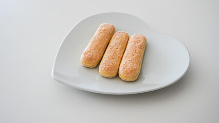 Ladyfinger Biscuits on Heart Plate