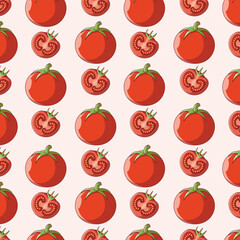 Seamless Tomato Pattern Illustration Vector