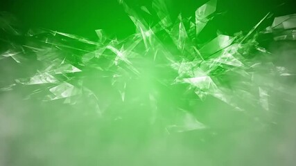 Abstract shattered glass effect on green background a modern design element suitable for presentations and digital artwork - Powered by Adobe