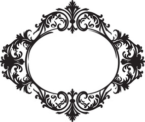 Ornate oval frame with flourishes decorative element baroque style vintage design