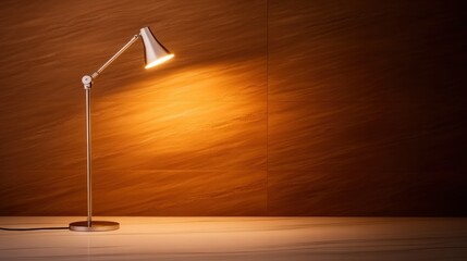 Modern desk lamp illuminates a stylish interior space during evening hours