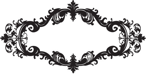 Elegant baroque ornamental frame ornate flourish design element for invitations and decor
