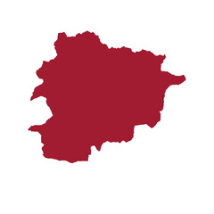 Map of Andorra, sign silhouette. World Map Globe. Vector Illustration isolated on white background. Europe continent.