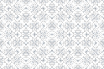 Geometric floral seamless patterns. grey and white vector backgrounds. Simple illustrations