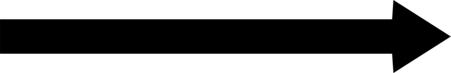 Black arrow pointing right. Arrow shape element