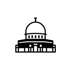 Obraz premium Dome of the rock simple line drawing jerusalem landmark middle east religious symbol