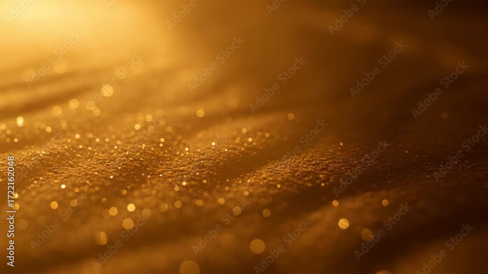 Wall mural abstract close-up of dynamic golden light rays slowly moving across a textured surface during sunris
