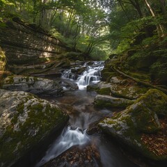 Obraz premium river in the forest