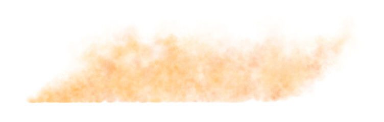 Realistic horizontal fire smoke effect with orange haze on transparent background, template mockup for commercial banners posters advertising presentations and various digital media projects