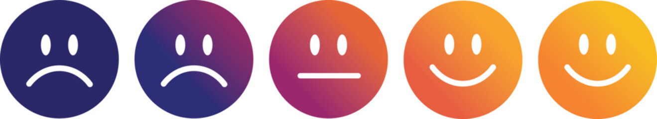 Sad Face Emoji with Gloomy Expression in Dark Blue Color