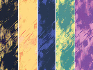 Retro Punk Poster Texture Set – Graffiti Street Art, Comic Gradient, Grunge Folded Paper & Halftone Backgrounds