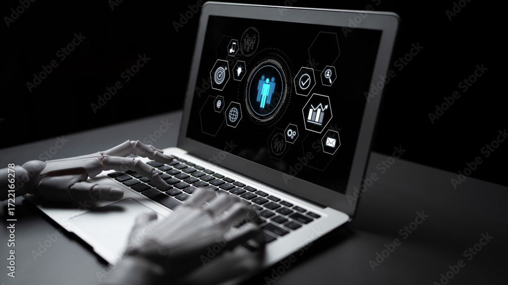 Aufkleber ai coordinating business teamwork, analyzing team communication, enhancing productivity, and alignin