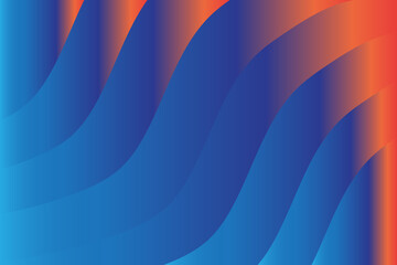 Abstract gradient waves of blue and orange flowing smoothly