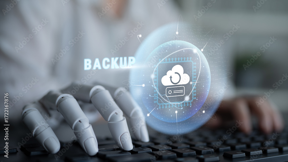 Aufkleber ai-managed cloud for data backup and disaster recovery solutions. securely store and restore critica
