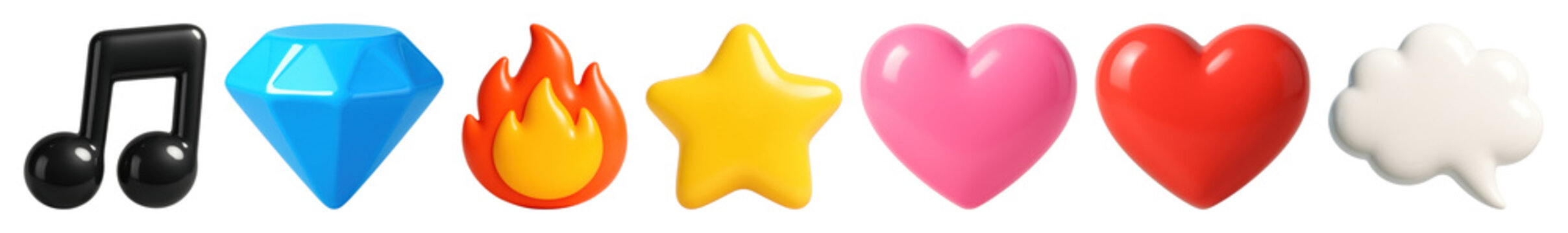 PNG Colorful emoji icons collection, element set on transparent background