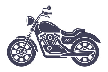 Obraz premium Black silhouette of a motorcycle. Flat illustration.