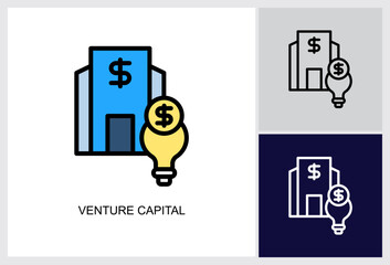 Venture Capital icon Multi Style Vector Illustration 
