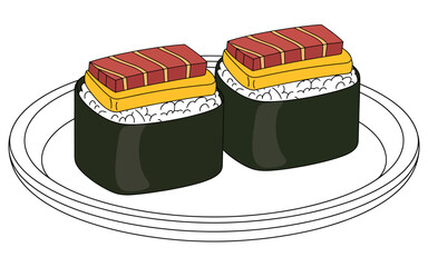 Digital illustration of two california landmarks in rgb color