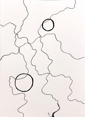 Neurographic style concept abstract traditional art illustration, circle, lines, markers and pencils