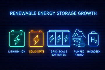 Battery Storage Evolution Timeline with Different Battery Types for Energy Technology