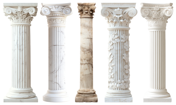 PNG Classical architectural column designs, element set on transparent background