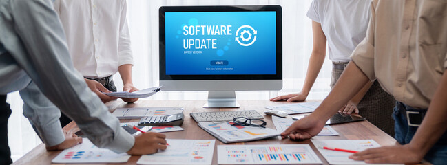 Software update on computer for brisk version of device software upgrade