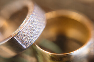 Wedding rings as a traditional element of marriage. Symbol of love and commitment. 