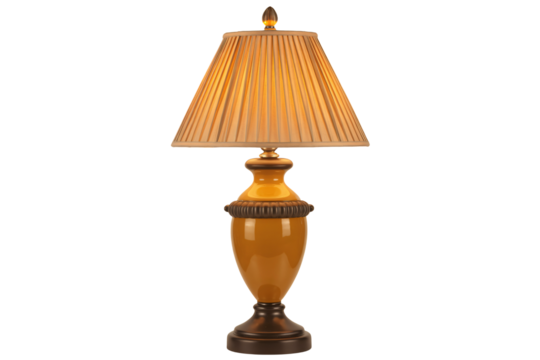 Elegant table lamp radiates warmth in sophisticated interior design