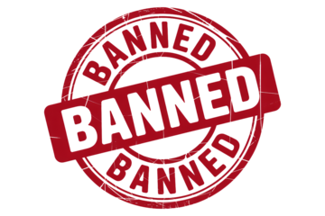 Red banned stamp conveys restriction and prohibition message