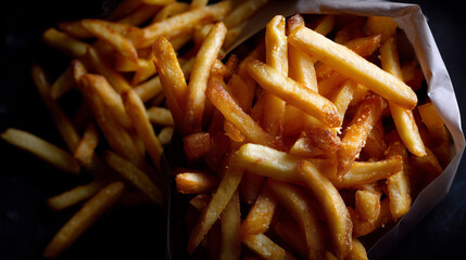 Top view of french fries