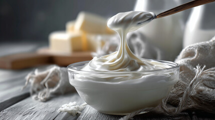 Elegant White Yogurt Peaks with Silky Smooth Texture