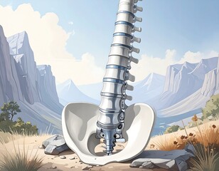 Spine injury in a mountainous landscape